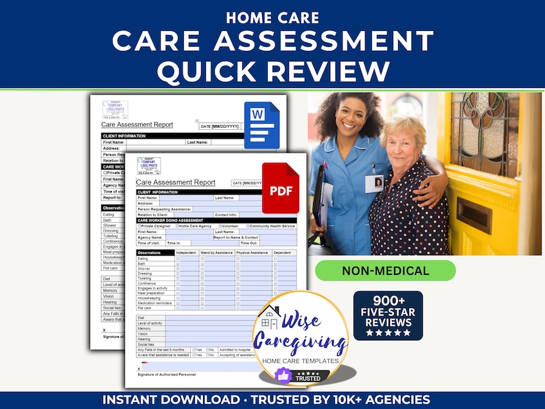 Client Care Assessment Template: Non-medical Quick Review Checklist ...