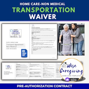 Non Emergency Transport Agreement Template: Home Care Service for Seniors | N.E.M.T | MS Word