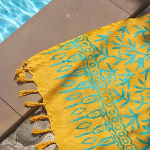 Batik Sarong Skirt for Beach - Yellow - LANTA REEF