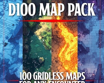 D100 Map Pack: Easy Battlemaps For DnD, Pathfinder, Tabletop Games
