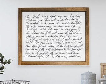 Handwriting Printed on Canvas — Framed, Unframed, or Rope Board Option, Custom Personalized Decor, Gifts for Her, Gifts for Him