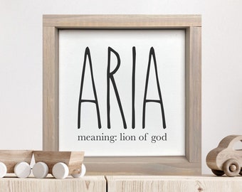 Name with Meaning Canvas Wall Decor — Custom Names on Canvas, Nursery Wall Hanging, Baby Shower/Newborn Gift Ideas, Gender Neutral Decor