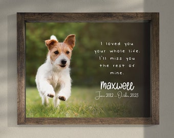 Custom Pet Photo Print Canvas — Framed Photo on Canvas, Multiple Sizes & Stain Options, Memorial Gift, Pet Loss Decor