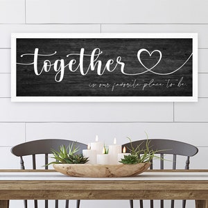 Together is Our Favorite Place to Be — Wood Decor, Dining Room Wall Decor, Framed Wood Panel Texture on Wood Wall Hanging, Home Decor