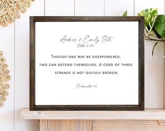 Custom Wedding Bible Verse Framed Canvas Wall Decor, Background Color & Stain Options, Wedding Gift, Anniversary Gift, Religious Gift