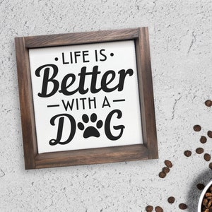 Life is Better with a Dog — Pet Definition Print on Canvas, Farmhouse Decor, Pet Wall Hangings, Rustic Decor, Dog Present, Funny Pet Parent