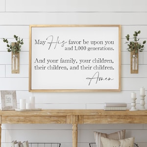 May His Favor Be Upon You — Motivational Bible Verses, Uplifting Religious Decor, Inspiring Farmhouse Wall Signs, Wood Framed Canvas