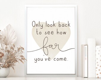 To See How Far You've Come — Motivational Office Decor, Inspirational Framed Canvas Signs, Positive Uplifting Home & Dorm Decor