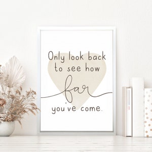 To See How Far You've Come — Motivational Office Decor, Inspirational Framed Canvas Signs, Positive Uplifting Home & Dorm Decor