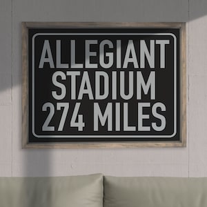 Las Vegas Raiders Allegiant Stadium Sign — Sports Sign, Man Cave Sign, Framed Canvas Print Wall Decor, Gift for him, Father&#39;s Day gift