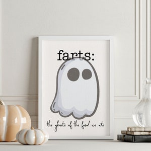 Farts — Funny Bathroom Fall Home Decor, Wall Hanging Framed Canvas Signs, Ghost Wall Prints