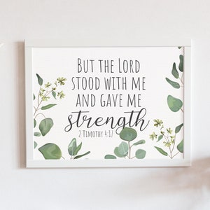 Custom Bible Verse with Eucalyptus Leaves — Religious Gift Ideas, Framed Canvas Farmhouse Decor, Church Signs, Baptism & Confirmation Decor