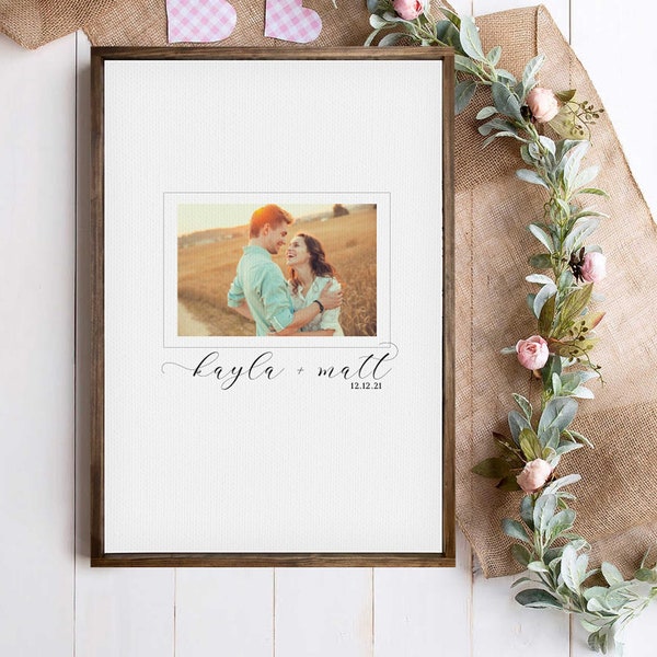 Wedding Guest Book Alternative, Personalized Canvas Print, Custom Framed or Unframed Wedding Sign