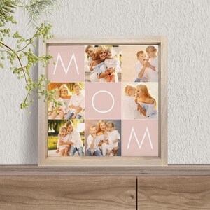 Mom - Six Photo Mother&#39;s Collage - Your Custom Photos Printed on Canvas, Handmade Gifts For Mom, Framed, Unframed or Ropeboard Canvas