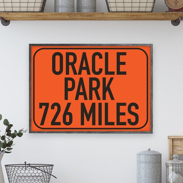 San Francisco Giants Inspired Stadium Sign — Pro Sports Sign, Man Cave Oracle Park, Background Color & Stain Options