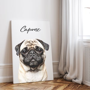 Custom Pet Photo Print Canvas — Upload Your Image, Photo with Oil Effect on Stretched Canvas, Personalized Gift, Minimalist Decor