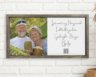 Memorial Voicemail Gift with QR Code and Photo — Custom Loss Framed Canvas Gift Idea, Unframed and Hanging Rope Board Options Available
