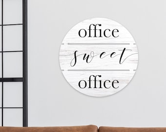 Office Sweet Office, Cute Office Wall Decor, Faux Whitewashed Wood Texture on Pallet Board, Motivational Office Decor