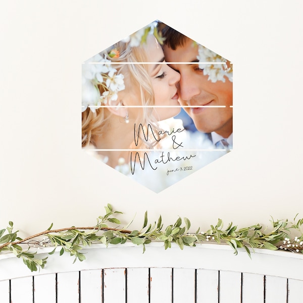 Custom photo on Wood Pallet Sign Wall Art, Bedroom and Home Decor, Personalized Anniversary Gift, Unique Valentines Day Gift