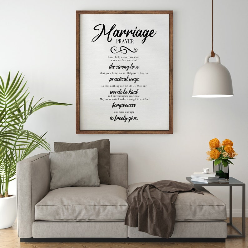 Marriage Prayer Religious Wedding Gift Customizable Gift Etsy