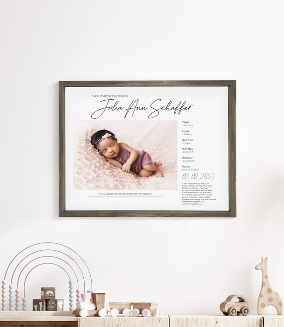 【8】BIRTH バース ポスター Custom Baby Birth Stats Zebra Poster Nursery Decor, Baby