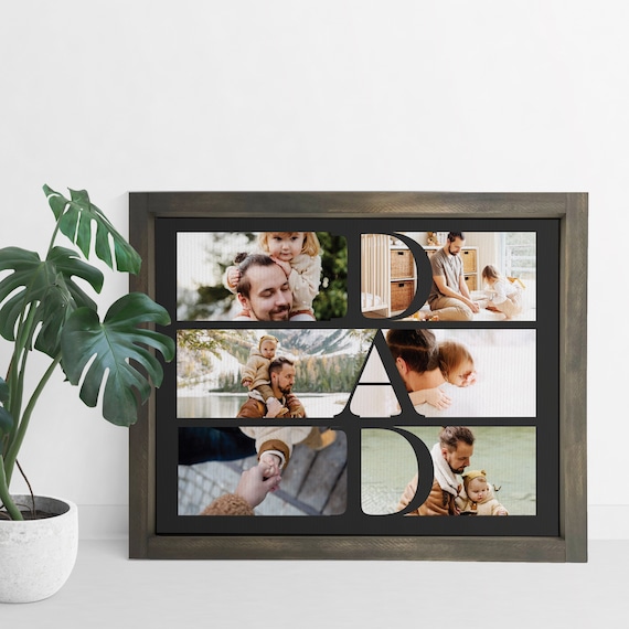 Dad - Six Photo Father's Day Collage - Your Custom Photos Printed on Canvas, Gifts For Dad, Father's Day Gift, Birthday Gift, Family Memory