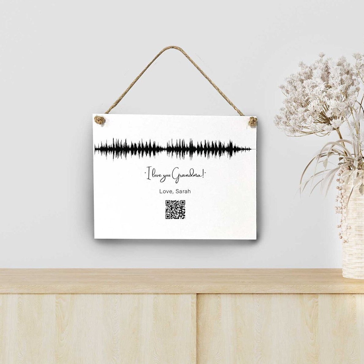 Soundwave Art QR Code Canvas — Memorial Voicemail Gift, Custom
