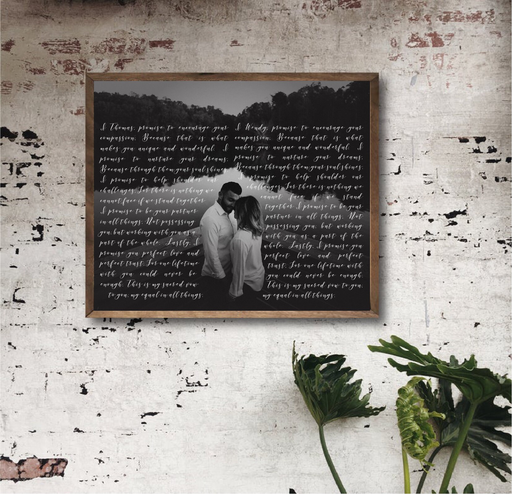 Our Wedding Vows Custom Framed Wedding Vows on Canvas Etsy