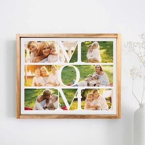 Mom - Six Photo Mothers Collage - Your Custom Photos Printed on Canvas, Gifts For Mom, Mother&#39;s Day Gift, Birthday Gift, Family Memory