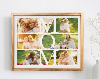 Mom - Six Photo Mothers Collage - Your Custom Photos Printed on Canvas, Gifts For Mom, Mother's Day Gift, Birthday Gift, Family Memory