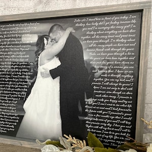 Our Wedding Vows - Custom Framed Wedding Vows on Canvas, Wedding Gift, Anniversary Gift, Wedding Memory on Printed Canvas