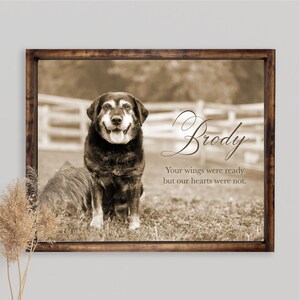 Sepia Pet Loss Memorial — Your Pet's Photo and Name with Poem, Pet Parent Gift Ideas, Christmas Gifts, Pet Memorial, Dog Lovers, Cat Lovers