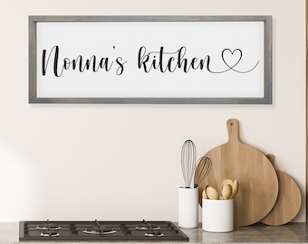 Nonna's Kitchen — Italian Kitchen Decor, Italian Kitchen Canvas Print Decor, Custom Color & Stain Options, Mothers Day Gift