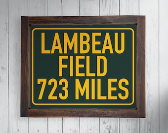 Green Bay Packers Lambeau Stadium Sign — Sports Sign, Man Cave Sign, Framed Canvas Print Wall Decor, Father&#39;s Day Gift