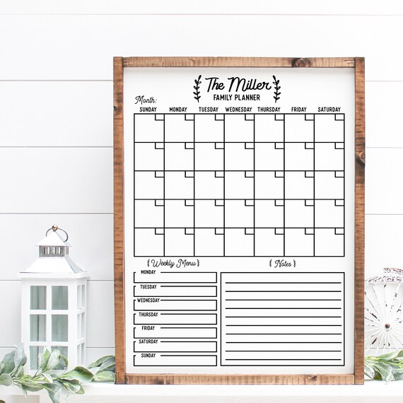 Buy Whiteboard Calendar FRAMED Customizable Vertical Dry-erase Online in  India - Etsy