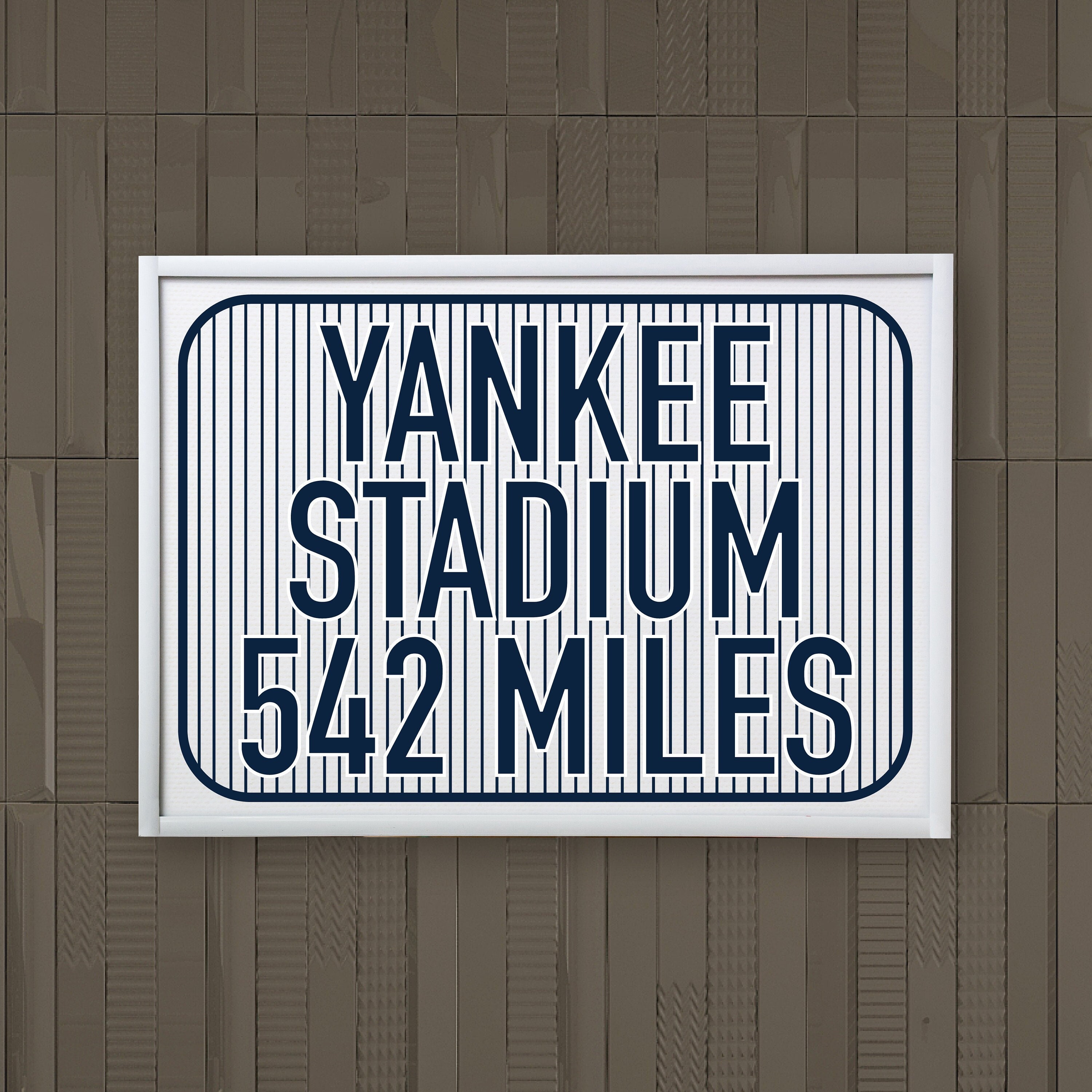 NY Yankees Striped Stadium Sign Baseball Uniform Sign 