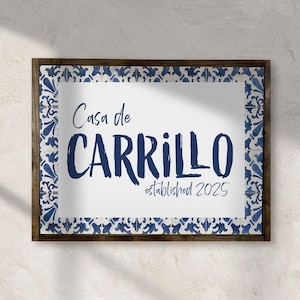 Casa De Your Name : décoration d'inspiration espagnole et mexicaine, prénom personnalisé, monogramme, décoration personnalisée, cadeau de pendaison de crémaillère