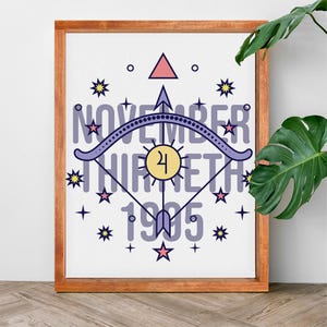 Impression Pop Art Sagittaire — Impression d'anniversaire du zodiaque personnalisée, toile encadrée, signes astrologiques, cadeau bébé, cadeaux d'anniversaire, dessins de tarot