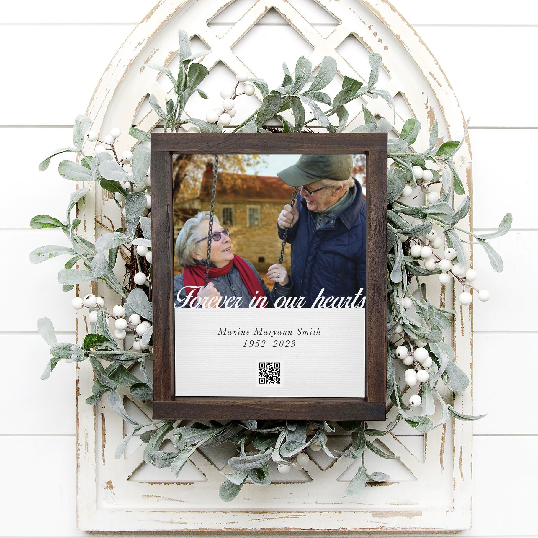 Photo and QR Code Art — Custom Memorial Gift With Photo