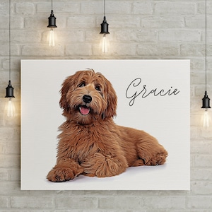 Custom Pet Photo Print Canvas — Upload Your Image, Photo with Oil Effect on Stretched Canvas, Personalized Gift, Unframed canvas print