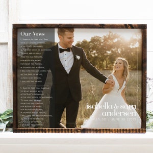 Our Vows - Custom Wood Framed Canvas, Wedding Date + Names Included, Wedding Gift, Anniversary Gift, Wedding Memory on Printed Canvas