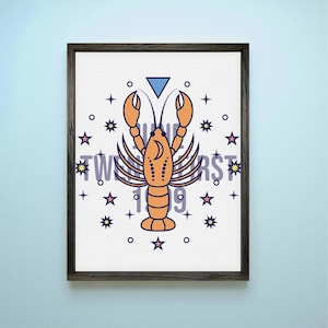Impression pop art cancer — Impression d'anniversaire du zodiaque personnalisée, toile encadrée, signes astrologiques, cadeau bébé, cadeaux d'anniversaire, dessins de tarot