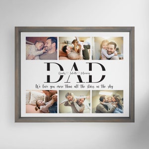 Father's Day Photo Canvas Print — Father's Day Wall Decor, Father's Day Gift Idea, Family Signs, Custom Font Background & Stain Choices!