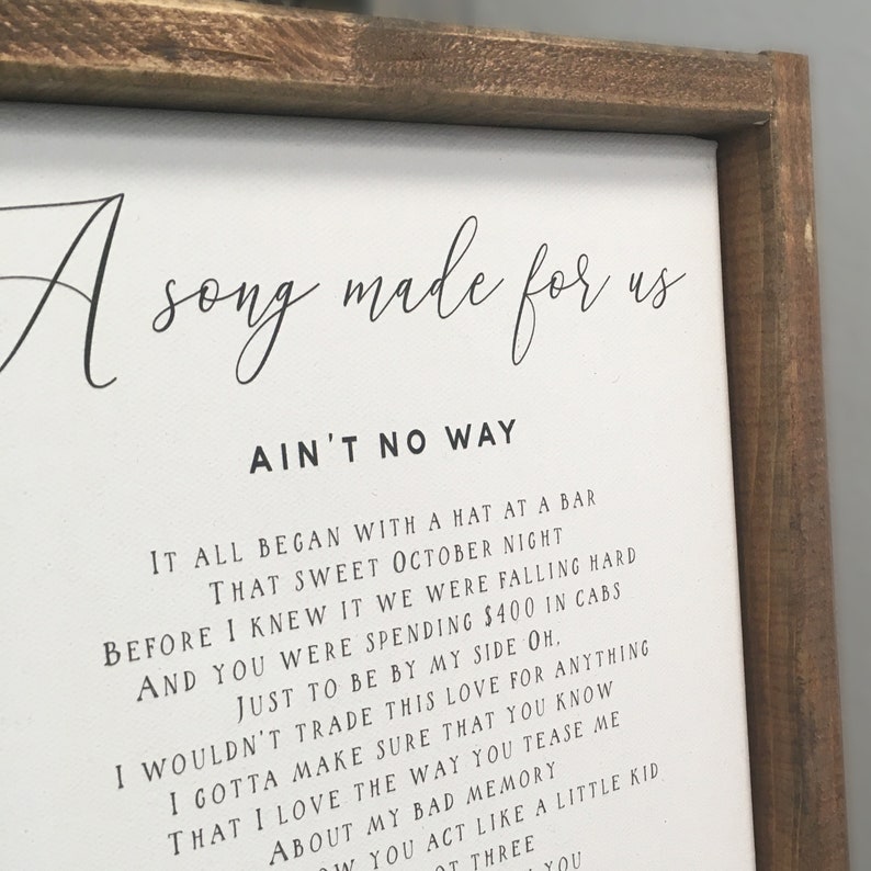 Our Vows Custom Wood Framed Wedding Print on Canvas Etsy