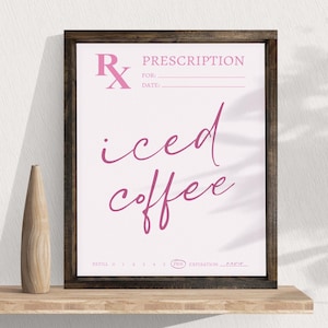 Funny RX Prescription — Girl's College Dorm Decor, Home Office Signage, Canvas Print, Multiple Size & Frame Stain Options