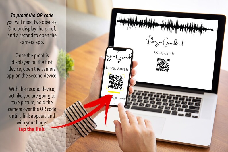 Custom Voice Recording Gift With QR Code Photo & Soundwave Etsy