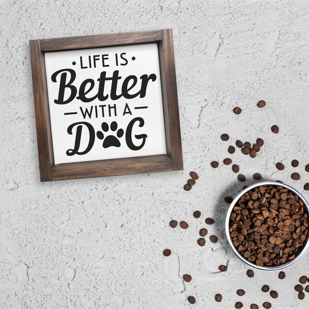 Life is Better With a Dog Pet Definition Print on Canvas, Farmhouse