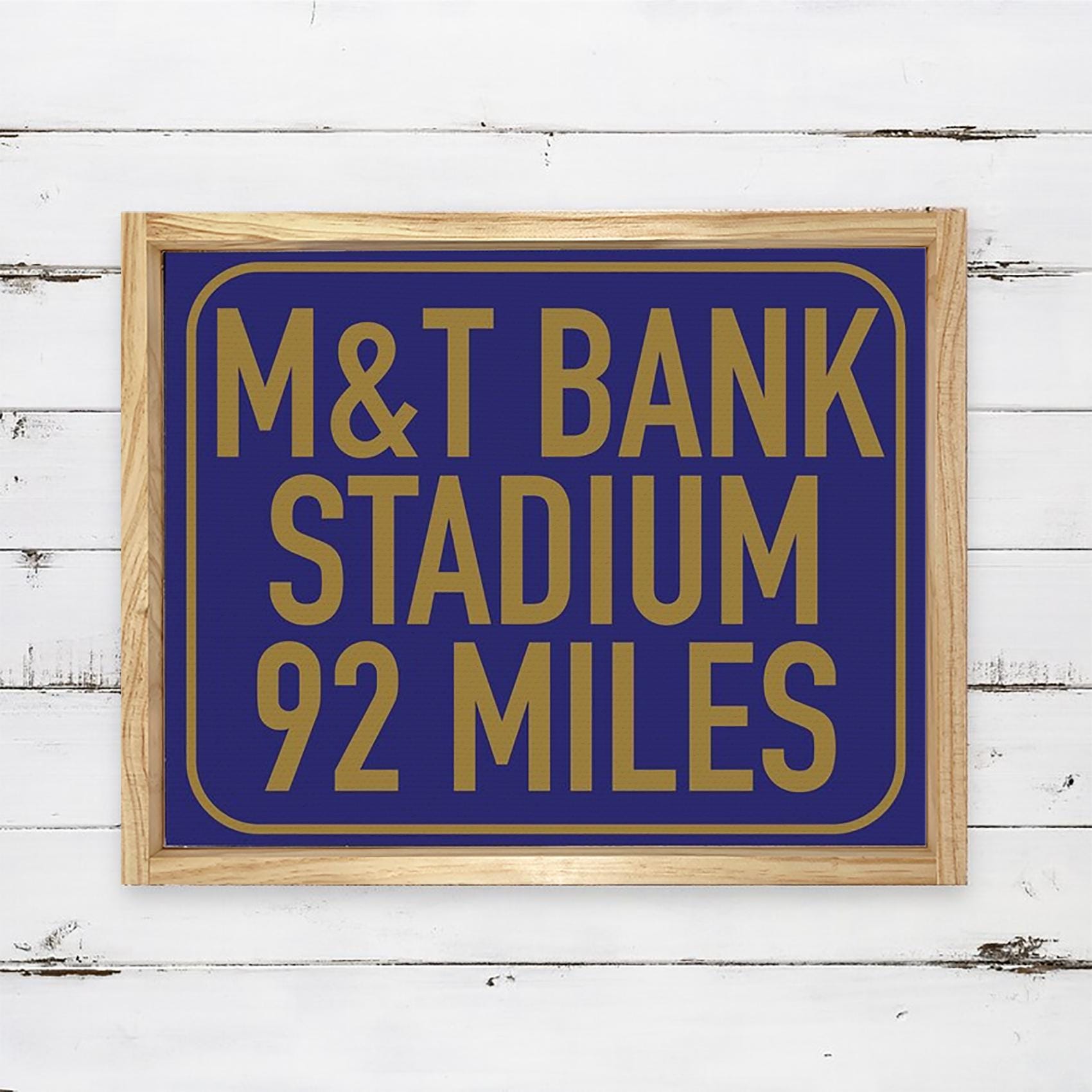 Baltimore Ravens Inspired Stadium Sign — M&T Bank, Football Sign, Man Cave Sign, Framed Canvas Print Wall Decor, Size and Stain Variations