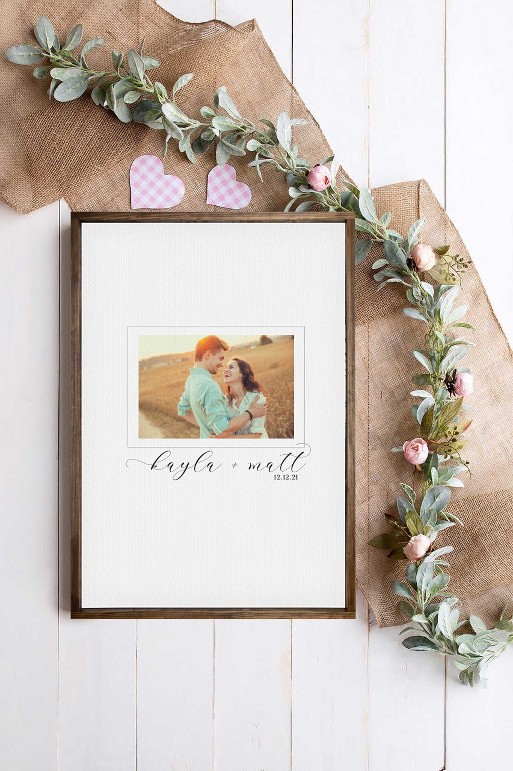 Wedding Signature Picture Frame, 14x14 Inch, Matted to Display a 5 X 7 Inch  Photo, Antique Bronze, Craig Frames 