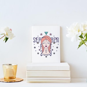 Impression pop art Vierge — Impression d'anniversaire du zodiaque personnalisée, toile encadrée, signes astrologiques, cadeau bébé, cadeaux d'anniversaire, dessins de tarot